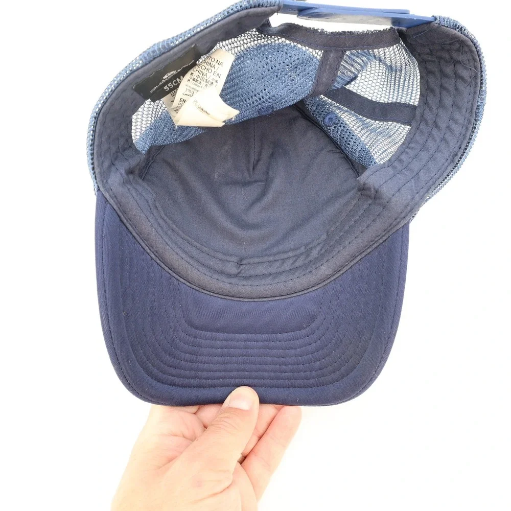 Quiksilver Youth Blue Trucker Hat Mountain Wave Patch Snapback Cap 55cm
